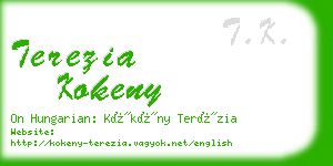 terezia kokeny business card